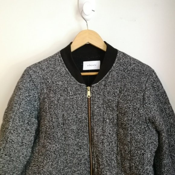 Odelayo Fortune Grey Bomber Jacket, size L - Picture 6 of 8
